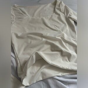 Thick Stretchy Soft Long Sleeve White Shirt